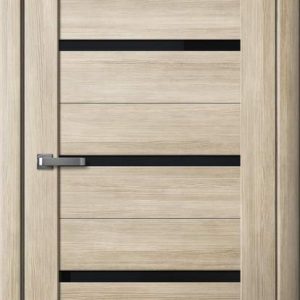 LITE DOORS - L26 Цвет Бьянка 3D Чёрное стекло