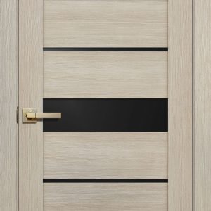 LITE DOORS - L20 Цвет Ясень 3D Чёрное стекло