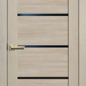 LITE DOORS - L26 Цвет Ясень 3D Чёрное стекло