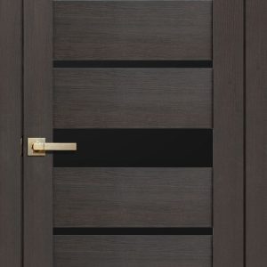 LITE DOORS - L20 Цвет венге 3D Чёрное стекло