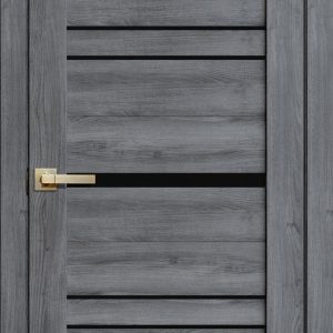 LITE DOORS - L13 Цвет дуб стоунвуд 3D Чёрное стекло