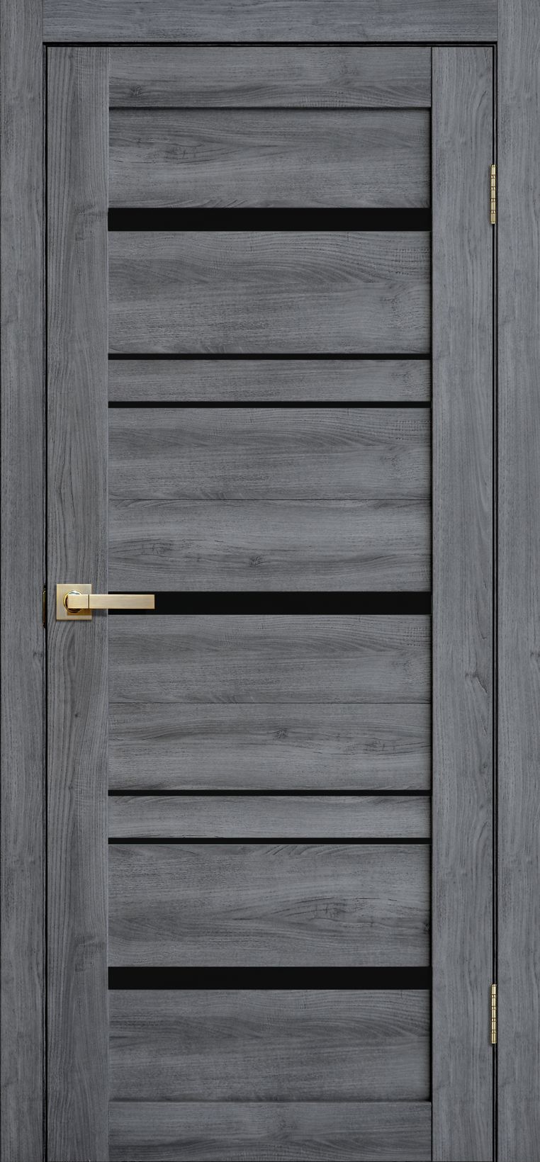 LITE DOORS - L13 Цвет дуб стоунвуд 3D Чёрное стекло